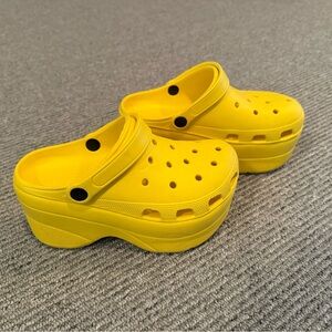Yellow Platform Crocs size 37